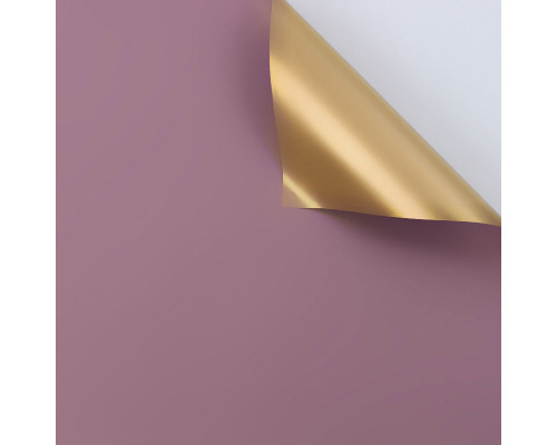 Пленка в листах 58*58 (20шт) Двухсторонняя матовая золотая/пыльно-розовая купить в Челябинске в Упакофф