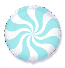 Шар фольгированный 18"/46см Карамель светло-голубой Круг