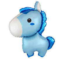 Шар фольгированный 34"/86см Лошадка голубая FLEX METAL