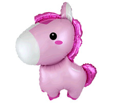 Шар фольгированный 34"/86см Лошадка розовая FLEX METAL