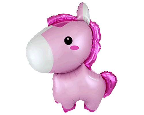 Шар фольгированный 34"/86см Лошадка розовая FLEX METAL купить в Челябинске в Упакофф