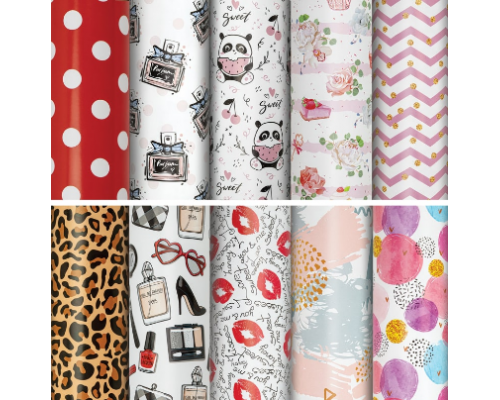 Бумага упаковочная 70*100см Золотая сказка FOR WOMEN ассорти купить в Челябинске в Упакофф