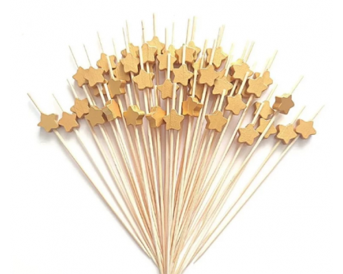 Пика для канапе 12см Звезда бамбук 100шт купить в Челябинске в Упакофф