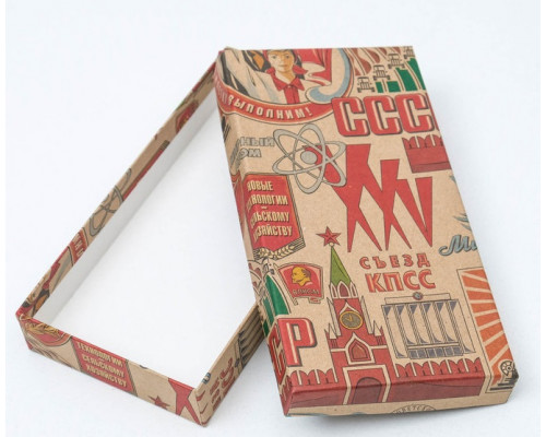 Коробка подарочная 25*15*3 СССР КРАФТ купить в Челябинске в Упакофф