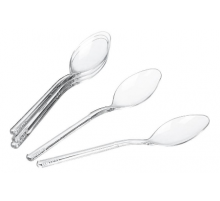 Ложка-мини чайная ПРЕМИУМ 100мм прозрачная (уп 50шт)