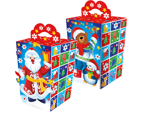 Коробка НГ Мозайка 80*80*165 700гр купить в Челябинске в Упакофф