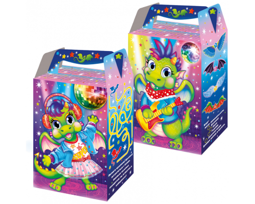 Коробка НГ ОГОНЬКИ диско дракон 150*80*265 1000гр купить в Челябинске в Упакофф