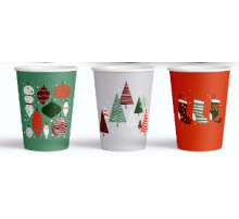 Стакан бумажный 250мл D80 НОВЫЙ ГОД рисунок в ассортименте