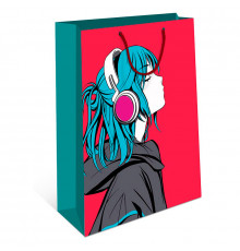 Пакет подарочный 26*12*32 Аниме. Девушка БРАВО