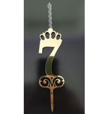 Топпер-свеча цифра 7 золото