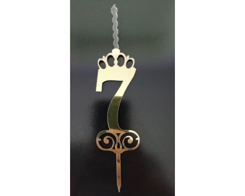 Топпер-свеча цифра 7 золото купить в Челябинске в Упакофф