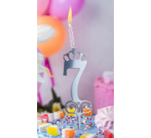 Топпер-свеча цифра 7 хамелеон