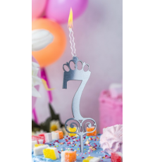 Топпер-свеча цифра 7 хамелеон