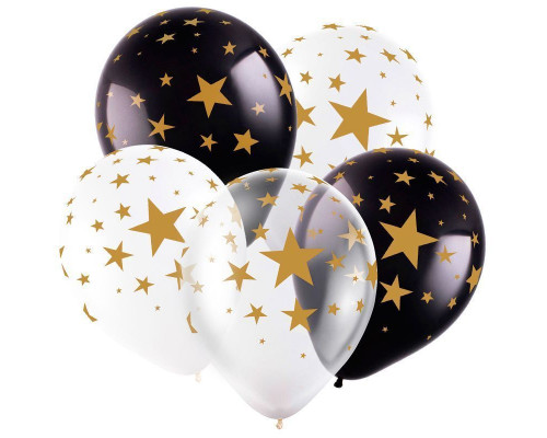 Шар латексный 12"/30см Звезды пастель кристалл ассорти (уп 50шт) купить в Челябинске в Упакофф