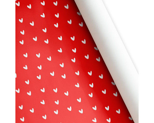 Бумага упаковочная 60*89 Сердца Красная (10шт) ТМ ВЕСЕЛЫЙ ПРАЗДНИК купить в Челябинске в Упакофф