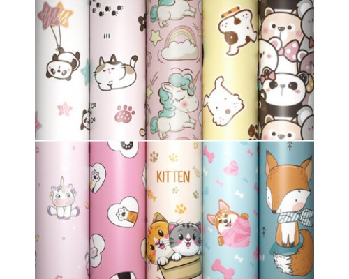 Бумага упаковочная 70*100см Золотая сказка Funny Animals ассорти купить в Челябинске в Упакофф