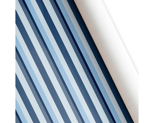 Бумага упаковочная 60*89 Синие полосы (10шт) ТМ ВЕСЕЛЫЙ ПРАЗДНИК купить в Челябинске в Упакофф