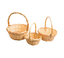 Корзина плетеная 18*18*22 Ива натуральная круг с ручкой