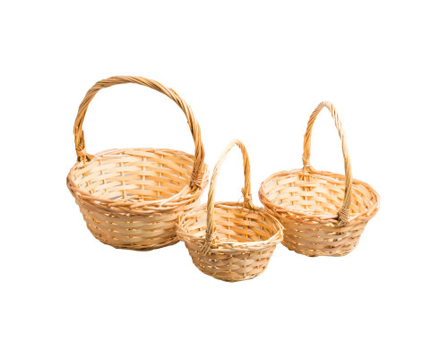 Корзина плетеная 18*18*22 Ива натуральная круг с ручкой купить в Челябинске в Упакофф