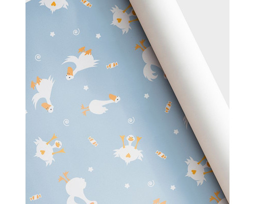 Бумага упаковочная 60*89 Гусь (10шт) ТМ ВЕСЕЛЫЙ ПРАЗДНИК