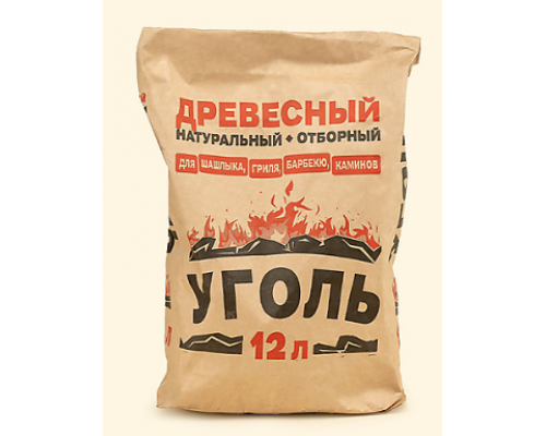 Уголь древесный для мангалов 12л 2,5кг
