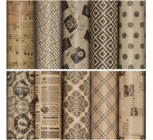 Бумага упаковочная 70*100см Золотая сказка Kraft Unlimited крафт ассорти