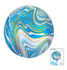 Сфера 3D 16"/41см Голубой мрамор в упаковке