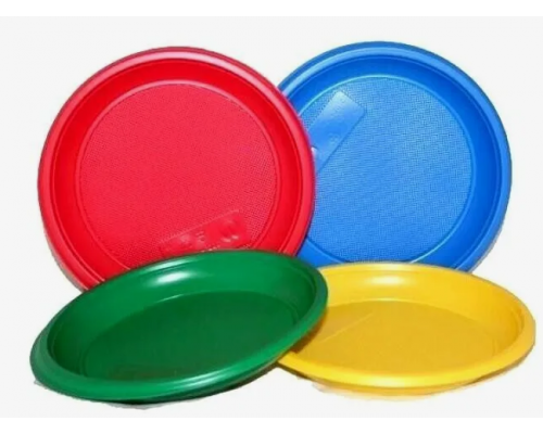 Тарелка пластиковая 170мм цвет в ассортименте (100уп)