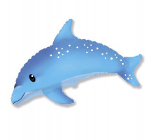 Шар фольгированный 14"/36см Милый дельфин голубой мини