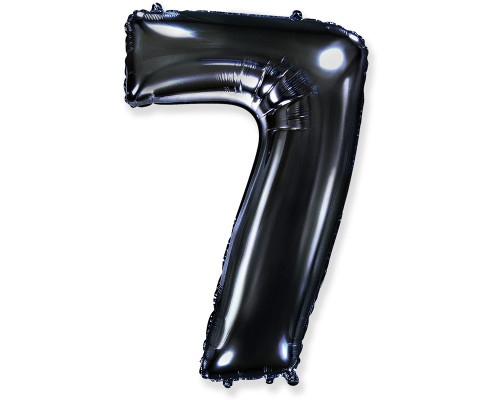 Шар фольгированный 40"/102см Цифра 7 черный