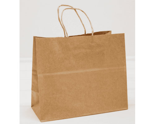 Пакет бумажный с круч. ручками 370*320*180 крафт 1 сорт