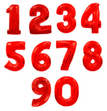 Шар фольгированный 40"/102см Цифра 1 красный