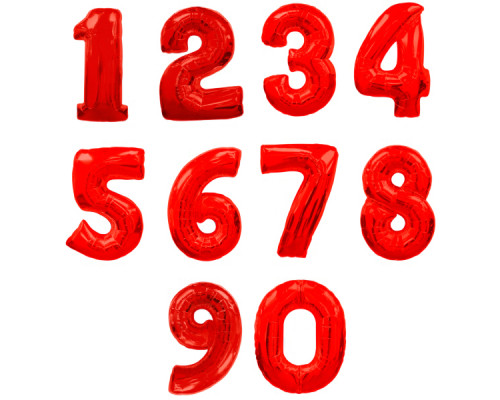 Шар фольгированный 40"/102см Цифра 1 красный