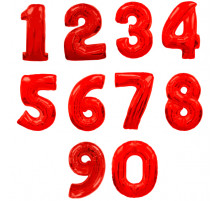 Шар фольгированный 40"/102см Цифра 4 красный