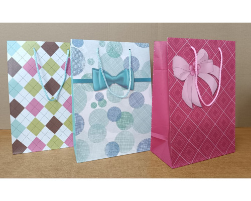 Пакет подарочный 22*31*10см МИКС ламинированный рисунок в ассоритименте