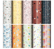 Бумага упаковочная 70*100см Terrazzo&Memphis ассорти