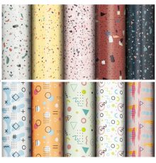 Бумага упаковочная 70*100см Terrazzo&Memphis ассорти