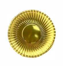 Тарелка картонная 180мм фактурная золото 6шт