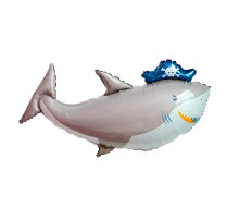 Шар фольгированный 38"/96см Акула-пират