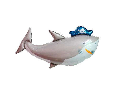 Шар фольгированный 38"/96см Акула-пират