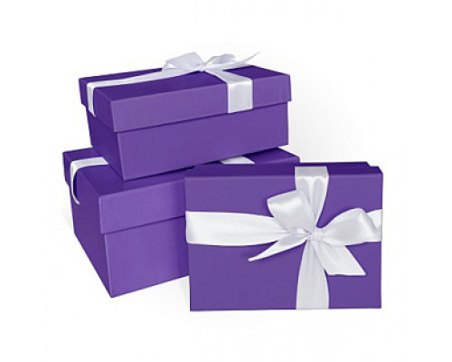 Коробка подарочная 170*130*70 с бантом, цвет фиолетовый