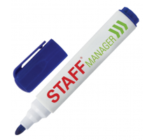 Маркер стираемый для белой доски СИНИЙ STAFF Manager WBM-491 5мм с клипом