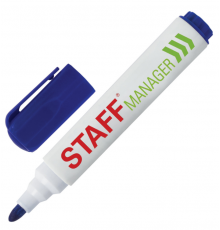 Маркер стираемый для белой доски СИНИЙ STAFF Manager WBM-491 5мм с клипом