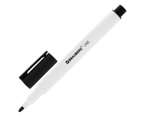 Маркер стираемый для белой доски ЧЕРНЫЙ BRAUBERG LINE 3мм с клипом