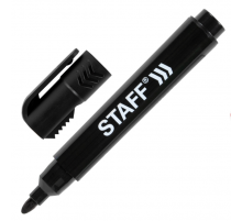 Маркер перманентный с колпачком для вскрытия коробок STAFF Basic ЧЕРНЫЙ 3мм