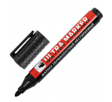 Маркер перманентный ULTRA MARKER ЧЕРНЫЙ 3,5мм с клипом BRAUBERG