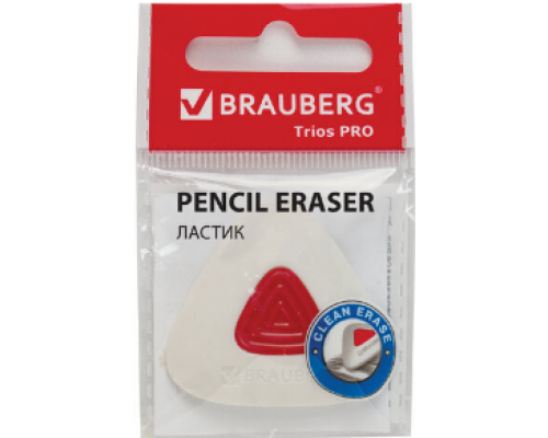 Ластик BRAUBERG Trios PRO 36х36х9мм треугольный