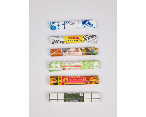 Скатерть 110*120см ПЭ рулон 3шт в ассортименте