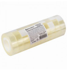 Скотч канцелярский 15 мм х 33 м BRAUBERG, комплект 10 шт., прозрачные, гарантированная длина