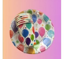 Набор посуды "Шары белые" (стакан 250мл 6шт+тарелка 230мм 6шт)